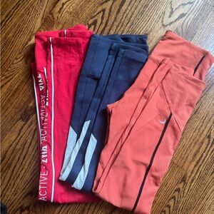3 Pairs of ZYIA leggings in excellent condition, size 4